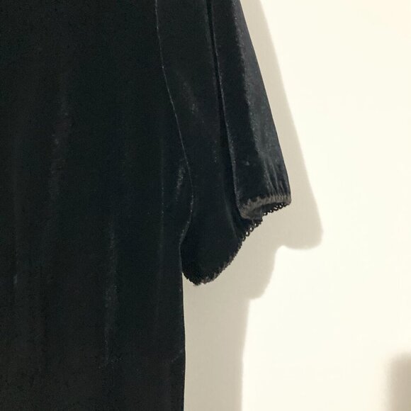 Talbots Size 10 Vintage Midi Black Velvet Dress Whimsigoth 90s Witch Straight - Picture 5 of 9